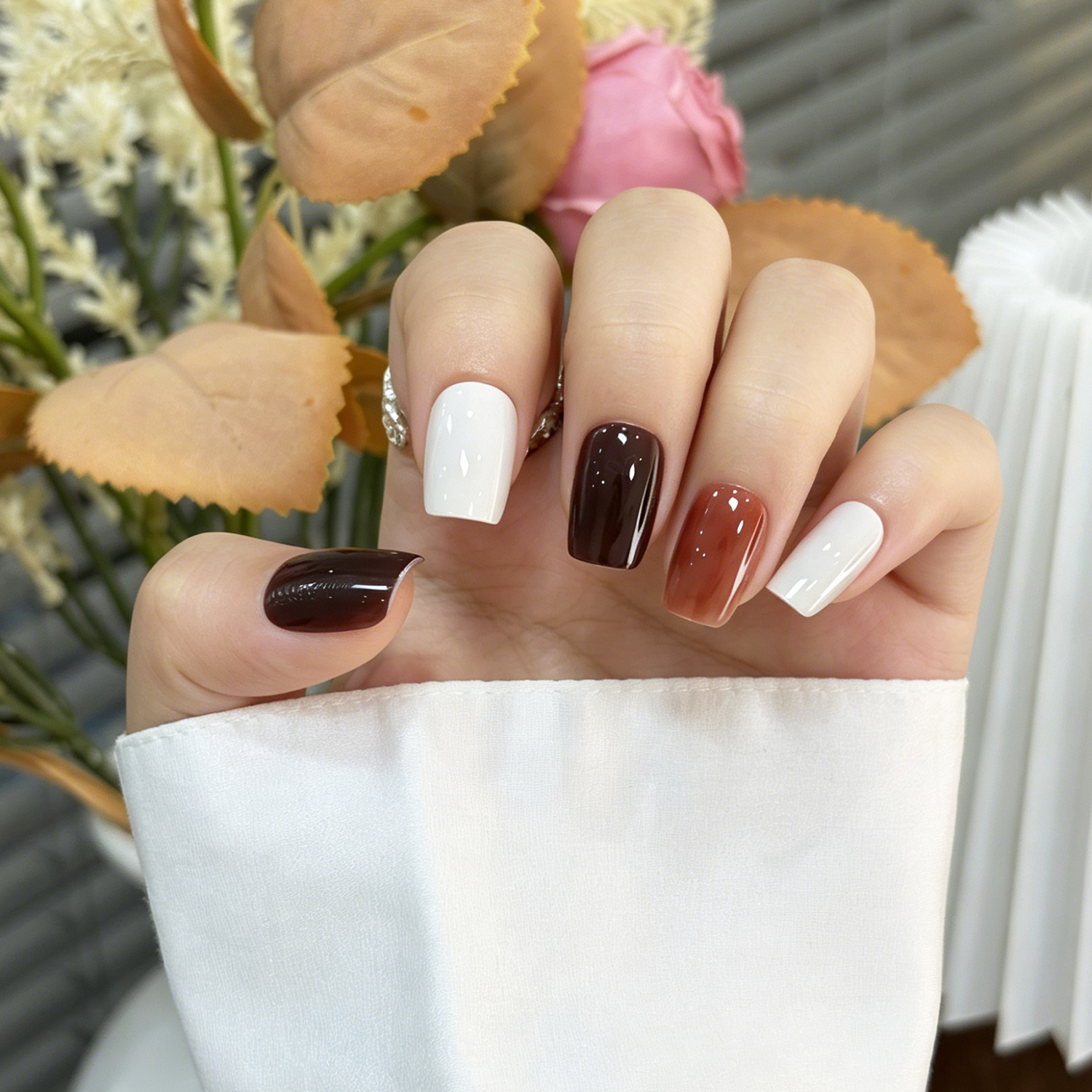 Coffee Floral | Reusable Press On