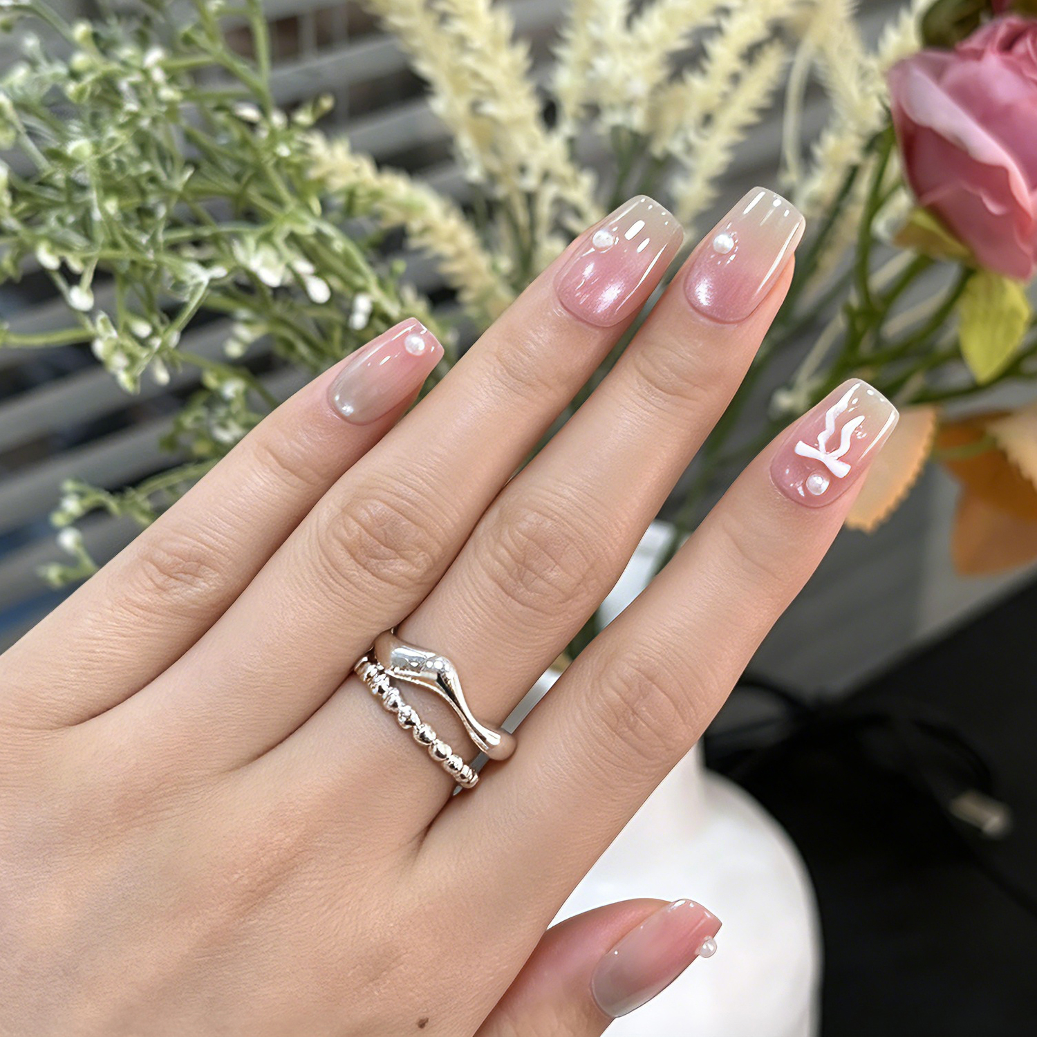 Shimmer Nude Diamond | Reusable Press On