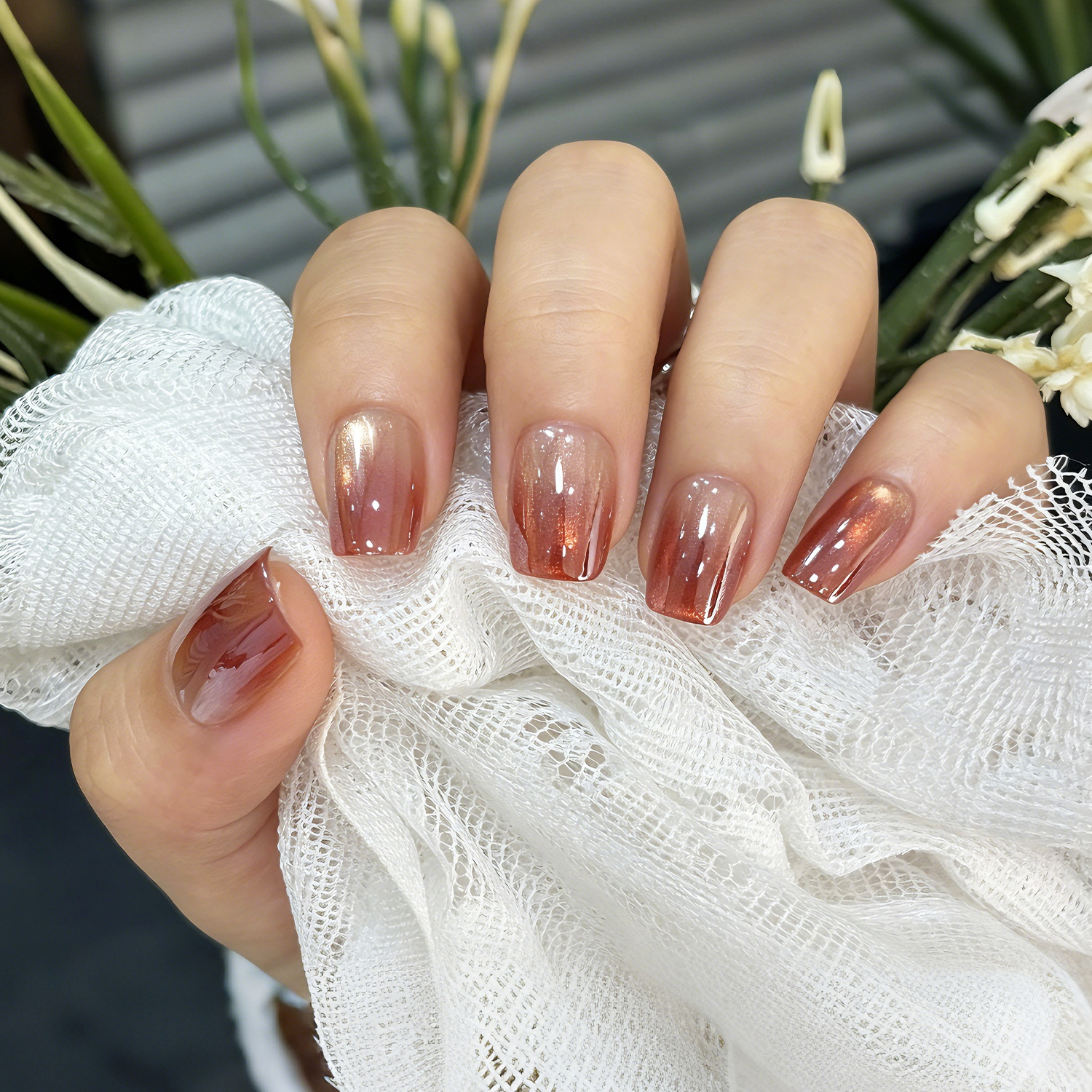 Coffee Floral | Reusable Press On