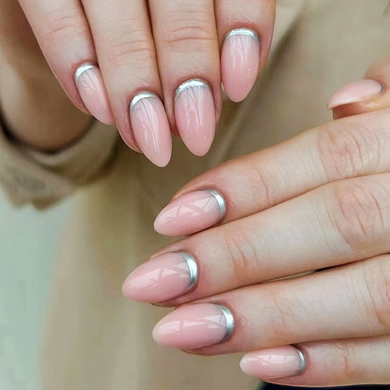 Gradient Metallic French | Reusable Press On