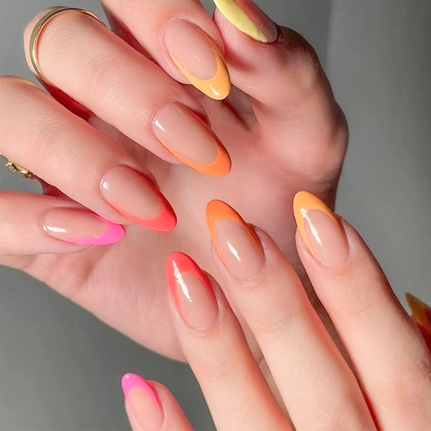 Gradient Metallic French | Reusable Press On