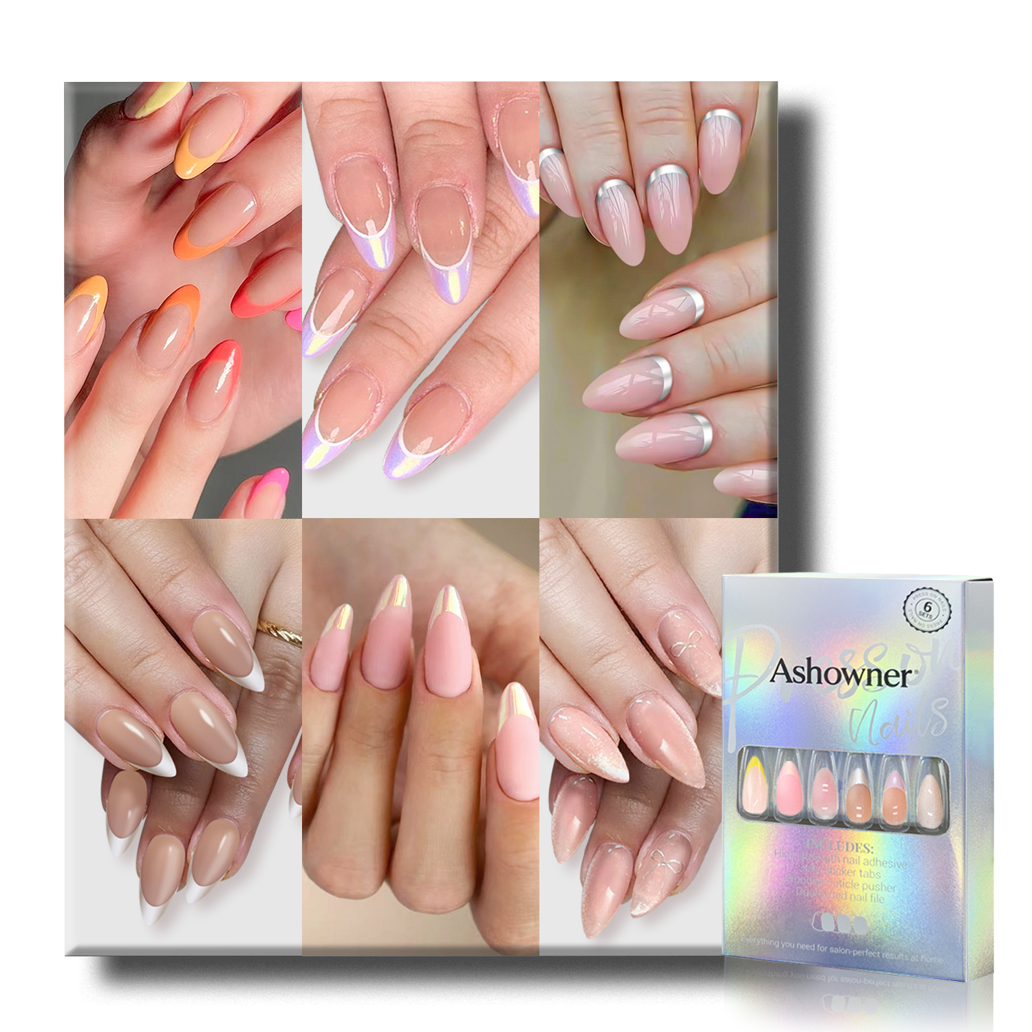 Gradient Metallic French | Reusable Press On