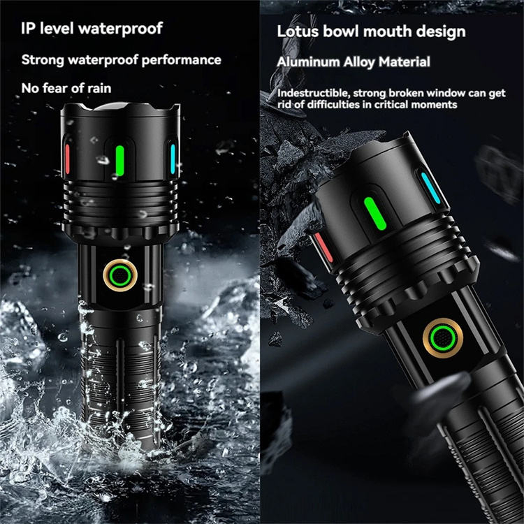 Wholesale Multi-function Powerful Light Long Range Digital Display Rechargeable Tactical Flashlight Zoomable LED Laser Light, Baiwei,Wholesale Multi-function Powerful Light Long Range Digital Display Rechargeable Tactical Flashlight Zoomable LED Laser Light