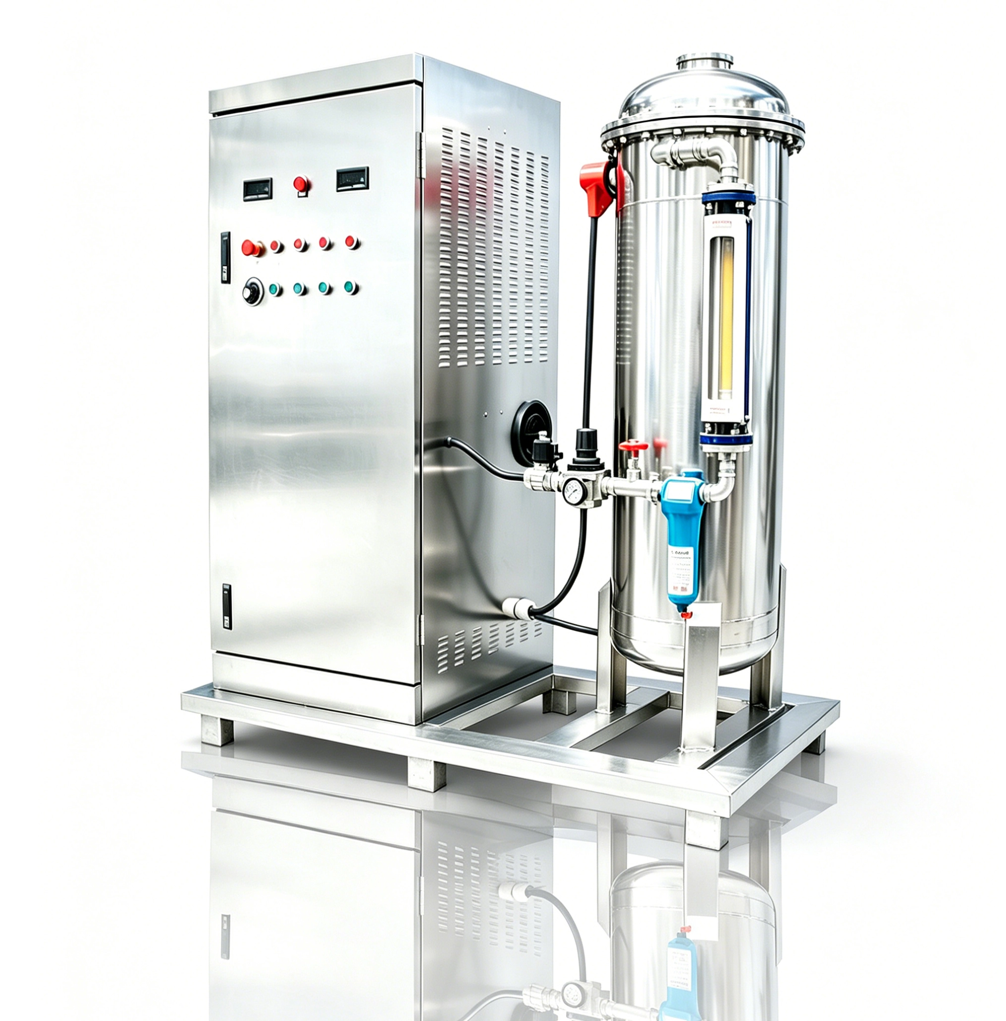 Alternate view of the GO-1KG water-cooled industrial ozone generator