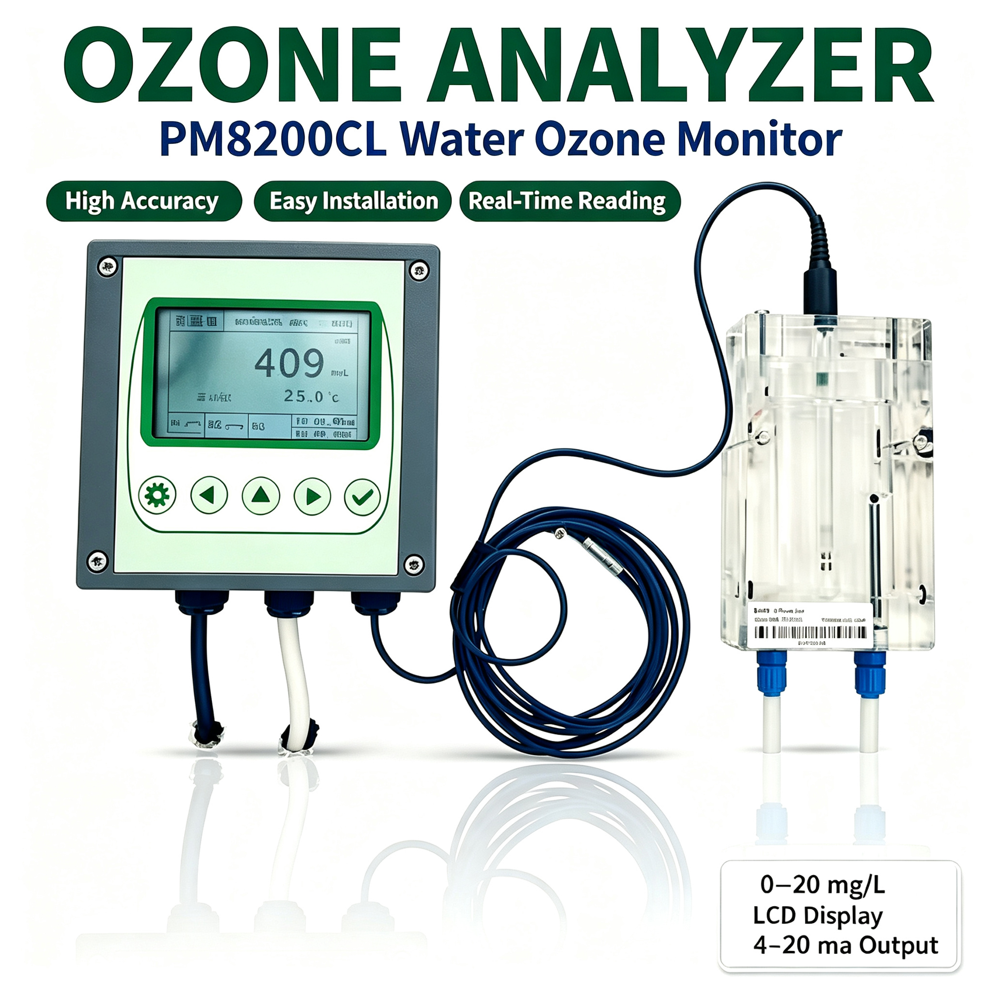 PM8200CL Dissolved Ozone Controller with Bsen650 Ozone Sensor, Online Water Ozone Detector for Water Treatment,Guangzhou Dnwell Machinery Co., ltd,PM8200CL Dissolved Ozone Controller with Bsen650 Ozone Sensor, Online Water Ozone Detector for Water Treatment
