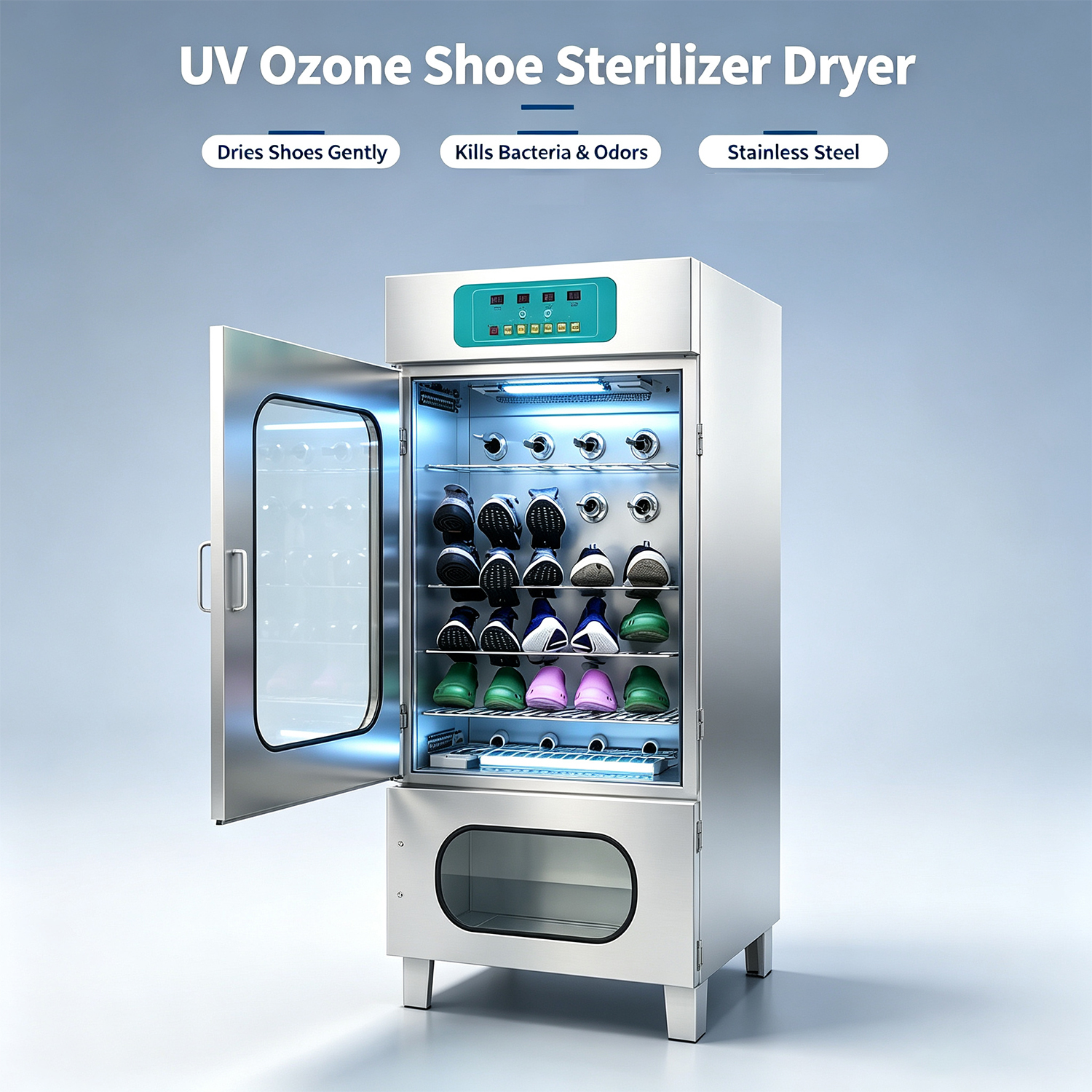 Commercial UV Ozone Shoe Sterilizer Dryer Cabinet | HXJ-8, Holds 8 Pairs Shoes, Stainless Steel Shoe Drying & Disinfection Machine,Guangzhou Dnwell Machinery Co., ltd,Commercial UV Ozone Shoe Sterilizer Dryer Cabinet | HXJ-8, Holds 8 Pairs Shoes, Stainless Steel Shoe Drying & Disinfection Machine