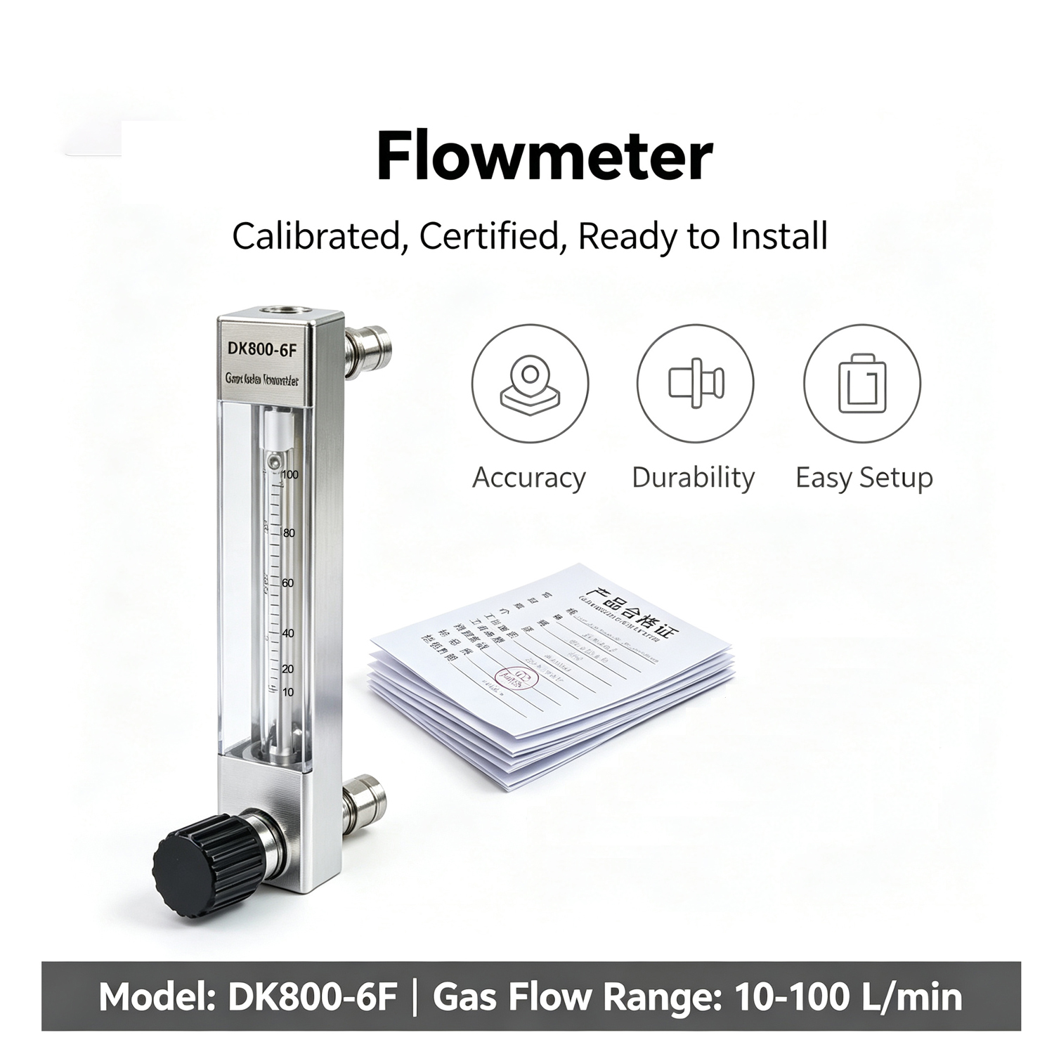 DK800-6F 316SS Stainless Steel Ozone Glass Rotameter Anti-Corrosion Strong Oxidation Resistant Ozone Gas Flowmeter,Guangzhou Dnwell Machinery Co., ltd,DK800-6F 316SS Stainless Steel Ozone Glass Rotameter Anti-Corrosion Strong Oxidation Resistant Ozone Gas Flowmeter