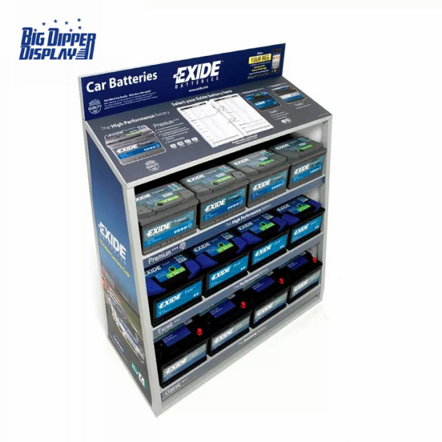 BDD-BA24 high quality 3 layers metal for Motorcycle Batteries car battery display stand