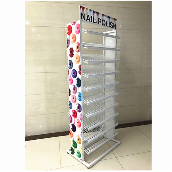 BDD-NA03 High quality 10 tiers floor metal nail polish display rack