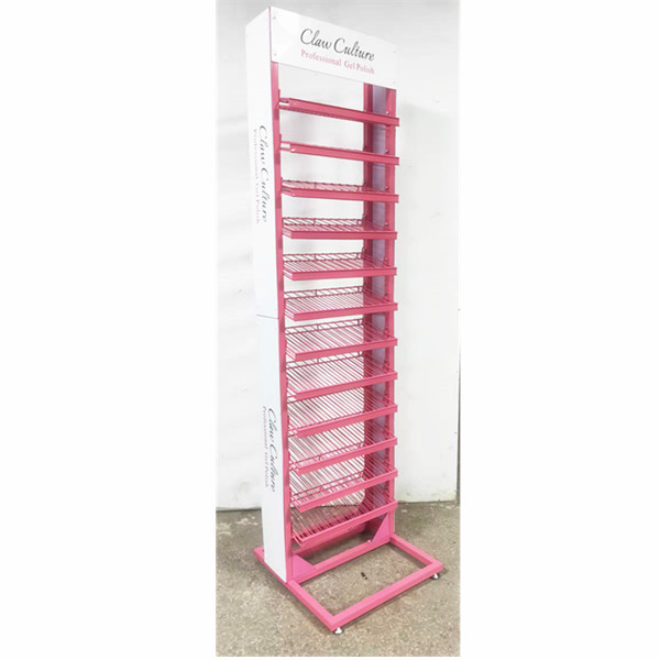 BDD-NA09 Best seller 12 tiers metal pink gel nail polish display rack