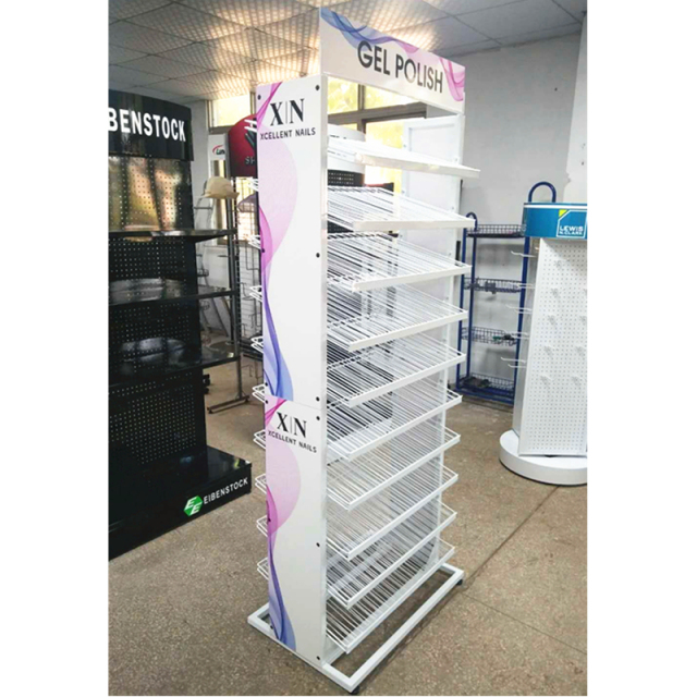 BDD-NA01 Hot Sale 10 tiers metal white nail polish display stand