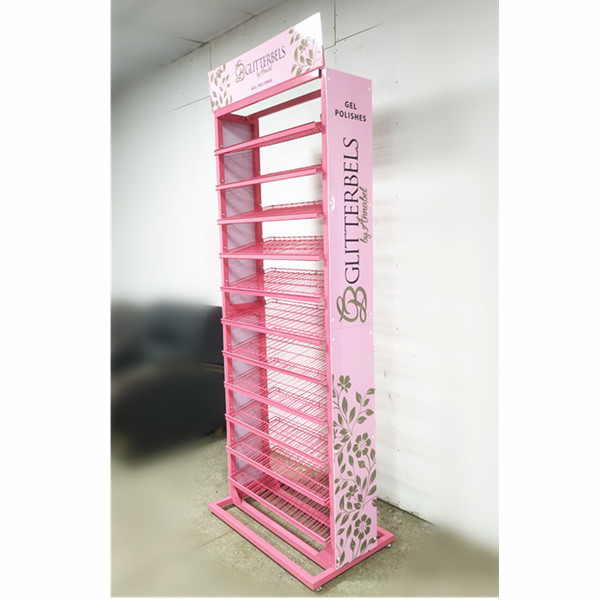 BDD-NA06 Unique design 10 tiers metal dip powder gel powder display rack gel polish display stand