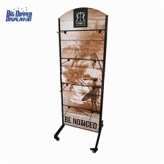 BDD-FF01 New Design Floor Stand Steel Flip Flop Display Rack, Double-Sided Detachable with Wheel-Mounted