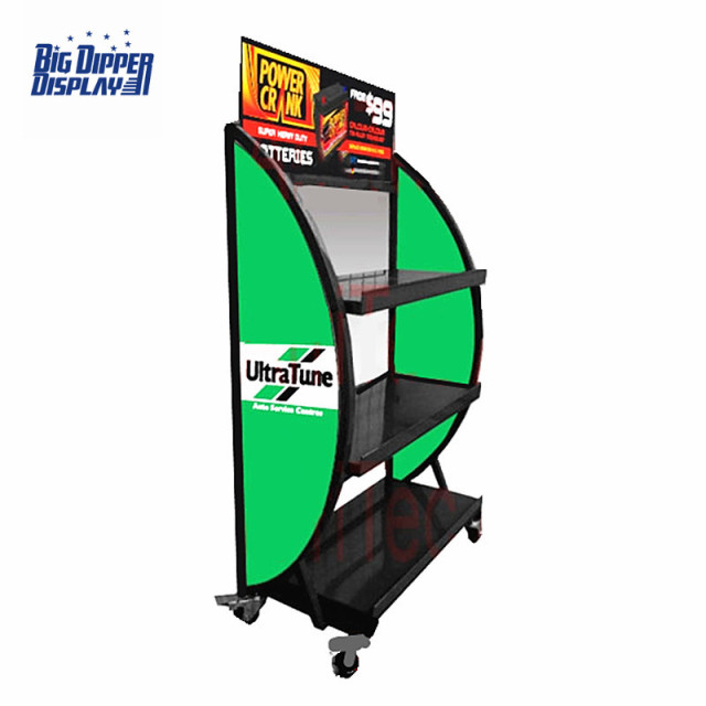 BDD-BA07 Heavy Duty Gas Shop Steel Rack Batteries Shelves Stand Auto Car Battery Display