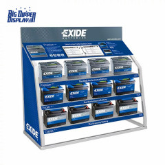 BDD-BA23 high quality car battery metal display shelf stand for shop with wheels