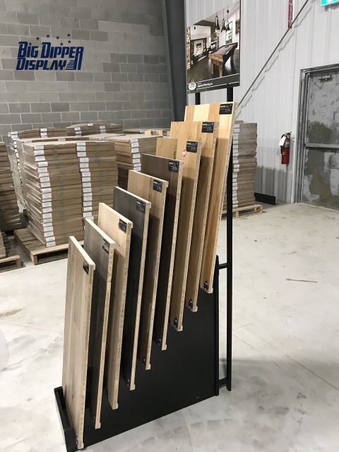 BDD-WF02 Timber Floor Display Rack – Custom Flooring Product Display Stand