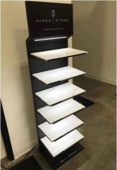 BDD-ST14 floor standing Metal Quartz Stone Tile Display Stand for Retail Store