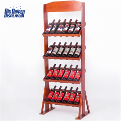 WB02 Commercial liquor display racks wooden champagne alcohol whiskey beer water bottle can red wine display rack