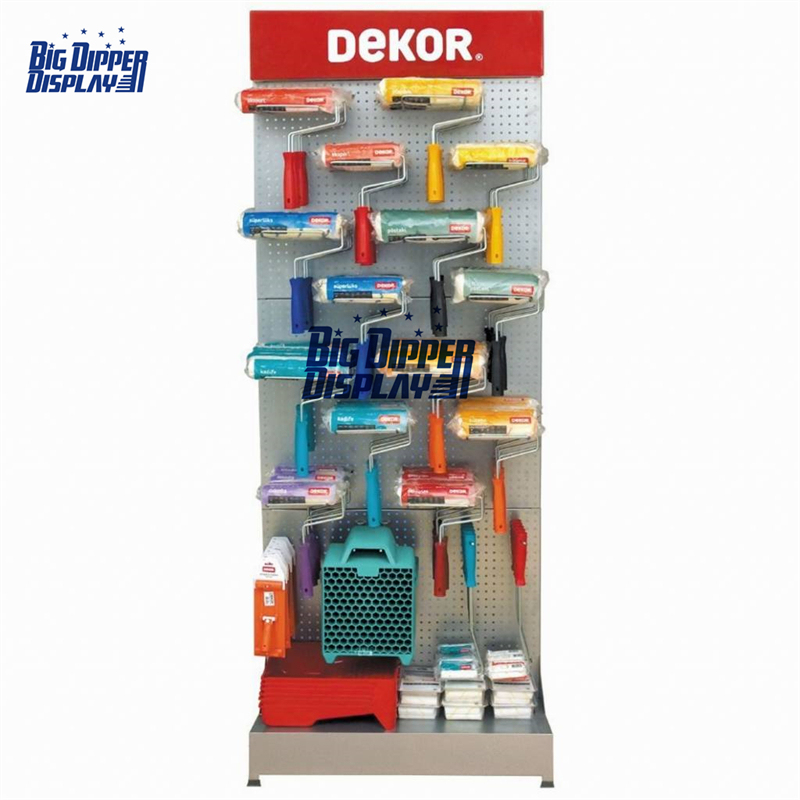 PB37 factory custom hand tools product display rack metal pegboard hanging faucet hardware retail display stand