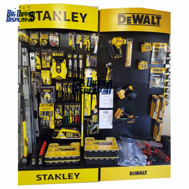 PB03 construction store metal pegboard tools hardware product display racks hok accessories stands with hook
