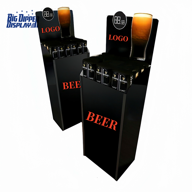 WB67 Retail Beverage auto lift display stand drinks automatic lifting display shelf beer automatic rising-lowering display rack