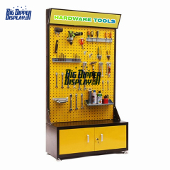 PB19 custom store hardware rack power tool phone accessories metal triangle pegboard display rack stand shelf