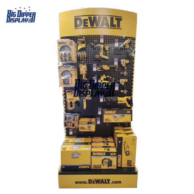 PB08 Heavy-Duty Pegboard Tool Display Stand Rack – Hardware Store Drill Organizer with Magnet Box