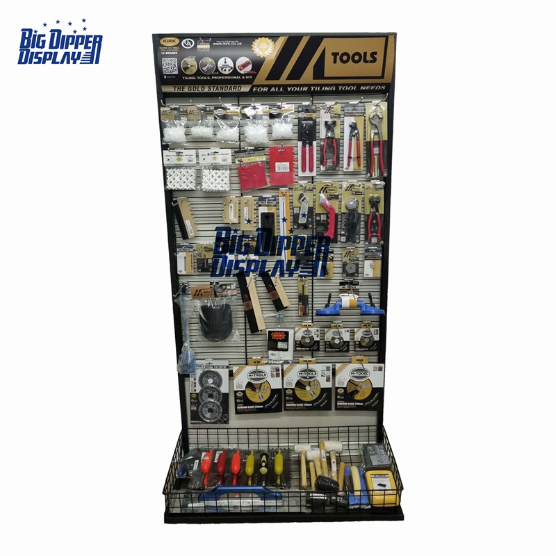 PB31 metal pegboard floor hardware product power tool accessories hand tools display rack with hanging hooks