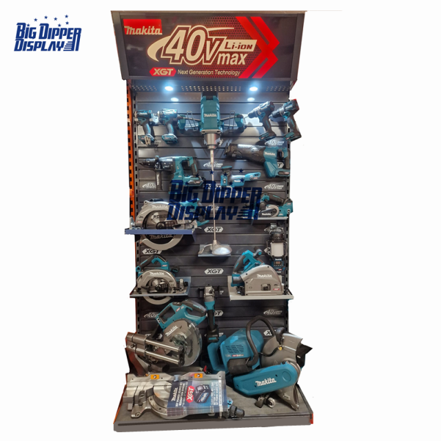 PB13 floor hardware grocery exhibit hand power tool pegboard accessories metal display stand