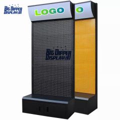 PB77 heavy duty hanging pegboard display rack for garden hardware tools broom metal display stand
