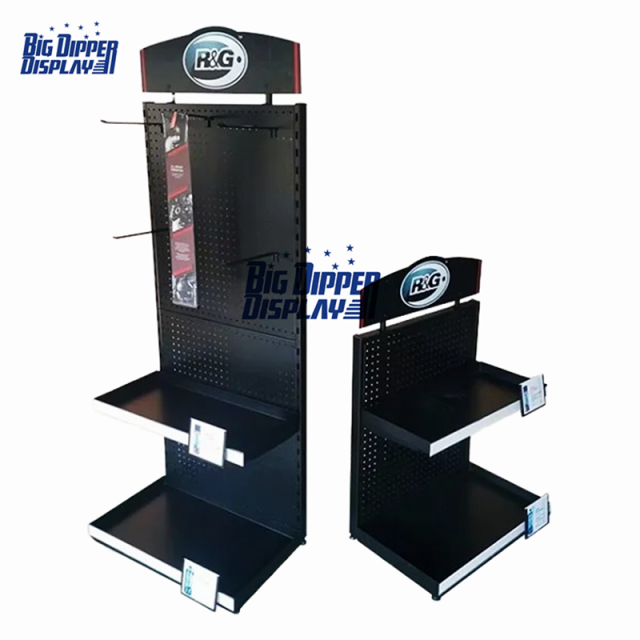 PB65 supermarket long handle tools display racks gondola heavy duty pegboard hardware tools store display stand