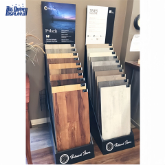 BDD-WF13 Wood Slotted Floor Display Rack – Custom Flooring Sample Product Display Stand