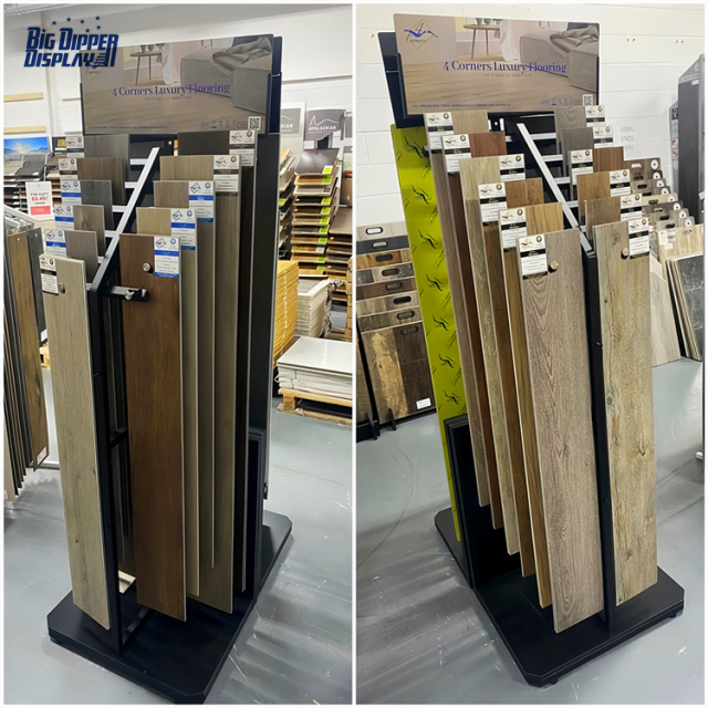 BDD-WF31 hardwood flooring display rack wooden laminated oak parquet wood flooring display stand