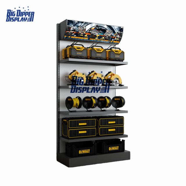 PB61 retail metal hardware display shelf hanging product display tools metal pegboard tool orgnizer display rack