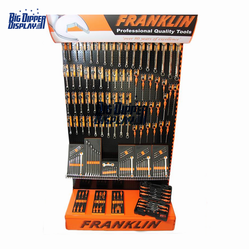 PB54 commercial retail store milwaukee tools display rack floor pegboard hardware product stand display shelf