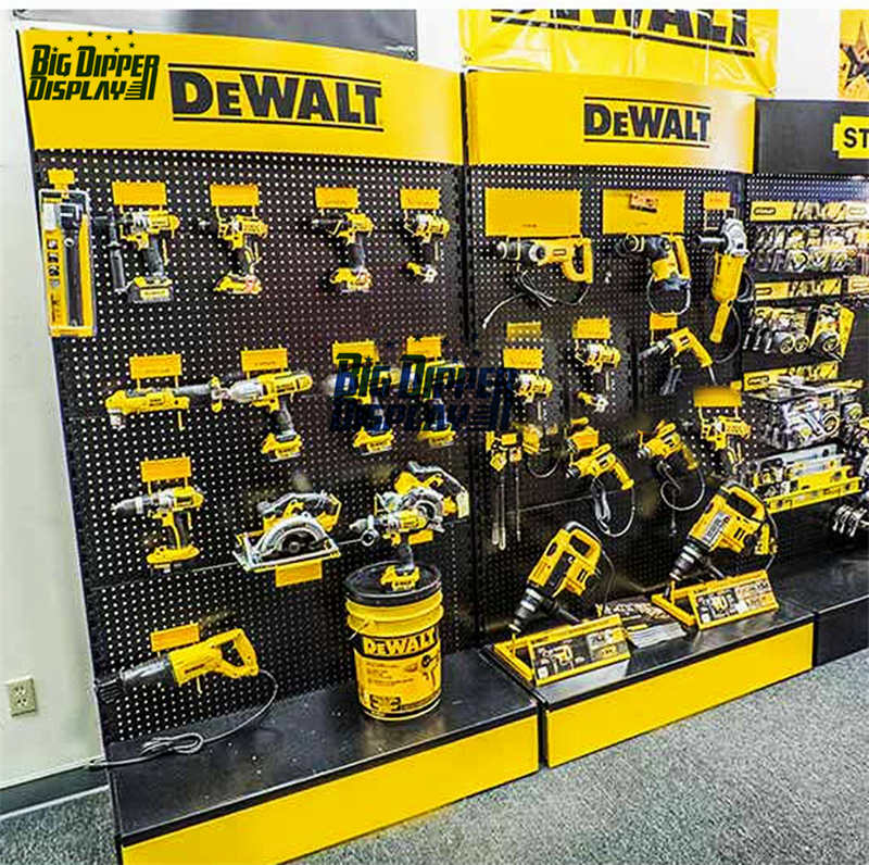 PB52 hot sale power tool display rack pegboard hardware accessories stand retail store storage metal hammer display rack