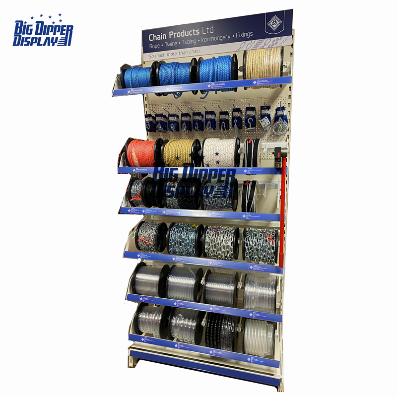 PB45 custom hardware tool accessories display stand metal pegboard tool display merchandise shelf rack storage shelves
