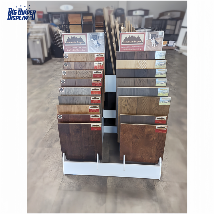 BDD-WF23 timber wood floor display racks laminate hardwood flooring display stands