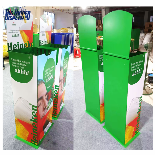 AL09 Custom Automatic Spring-Loaded Drinks Beverage riser Beer Vendor Rack Stand Vertical Display for supermarket Decoration Purpose