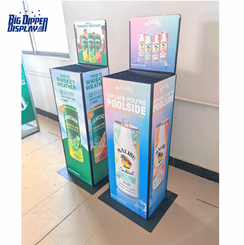 AL07 500ml Beer Cans Auto Lift Display Stand Drinks Automatic Lifting Display Shelf Beer Automatic Rising-lowering Display Rack