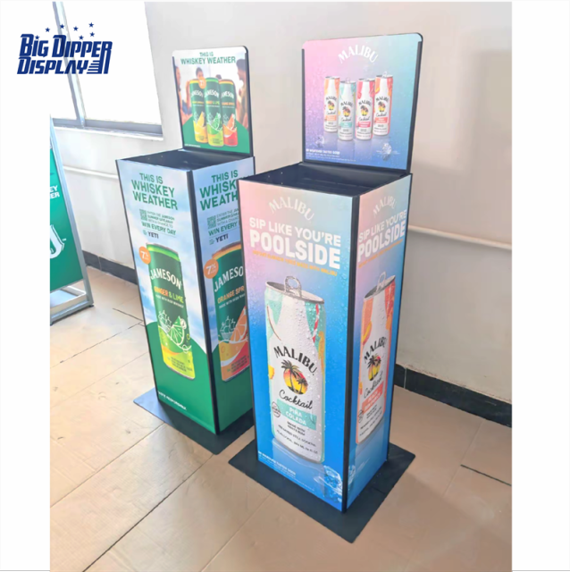 AL07 500ml Beer Cans Auto Lift Display Stand Drinks Automatic Lifting Display Shelf Beer Automatic Rising-lowering Display Rack