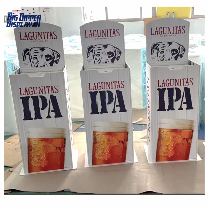 AL02 2 rows beer auto-lift display rack drink automatic rising-lowering display stand Pepsi automatic elevator display shelf