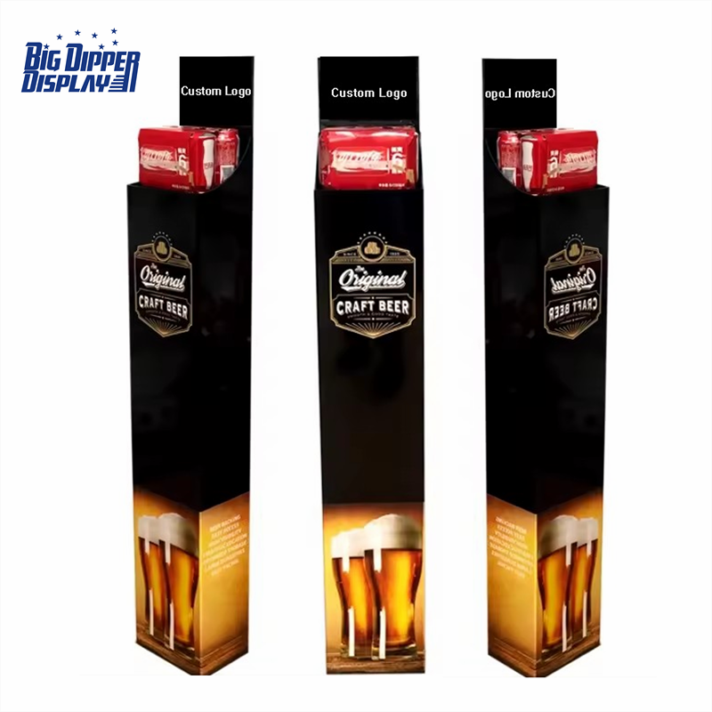 AL19 Beverage display automatic lifting and lowering drink display rack square metal shelf for supermarket