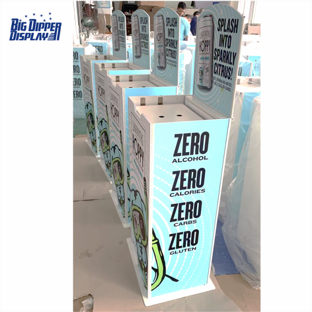 AL01 Budweiser auto lift display stand drinks automatic lifting display shelf beer automatic rising-lowering display rack
