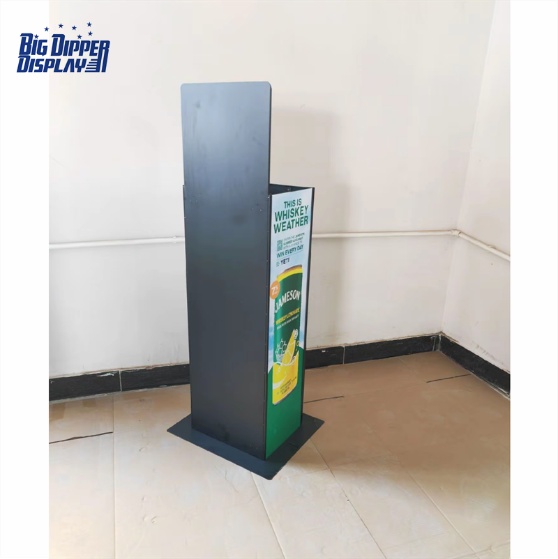 AL04 Single Row 6 Beer Autolift Display Rack Metal Floor Wine Drink Display Stand Automatic Lifting Display Shelf