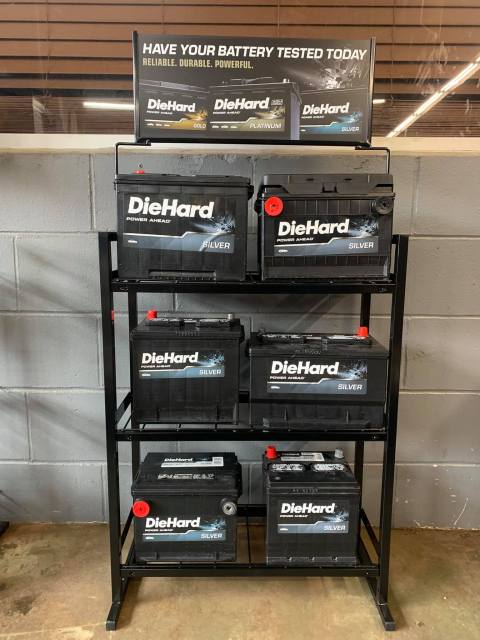 BDD-BA36 Heavy-Duty Car Battery Display Rack – Automotive Batteries Stand for Retail Stores