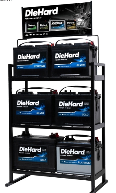 BDD-BA36 Heavy-Duty Car Battery Display Rack – Automotive Batteries Stand for Retail Stores