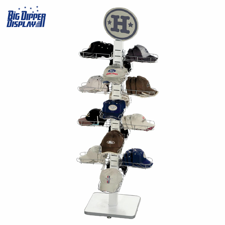 BDD-HC16 Customized Metal Wire Cap Display Rack - Multi-Layer Hat Stand for Retail Stores