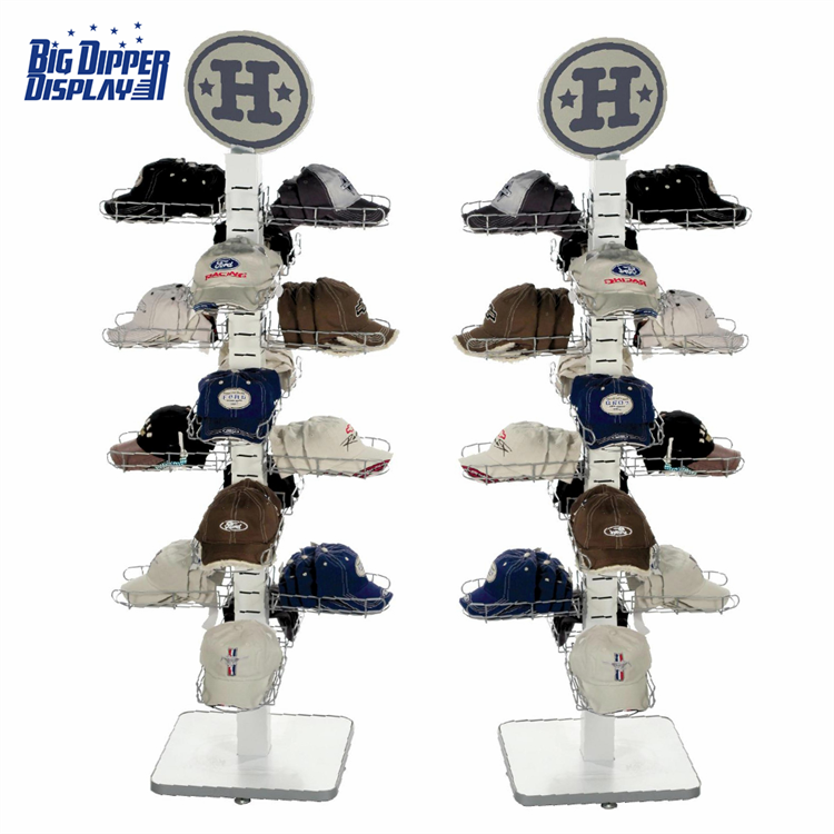 BDD-HC16 Customized Metal Wire Cap Display Rack - Multi-Layer Hat Stand for Retail Stores