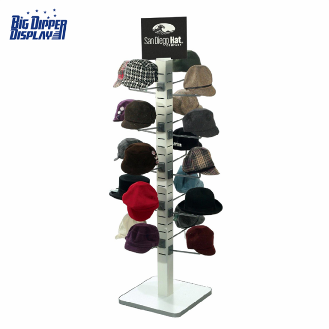 BDD-HC18 Metal Wire Cap Display Rack with Multiple Layers - Customizable Hat Stand for Sports Stores